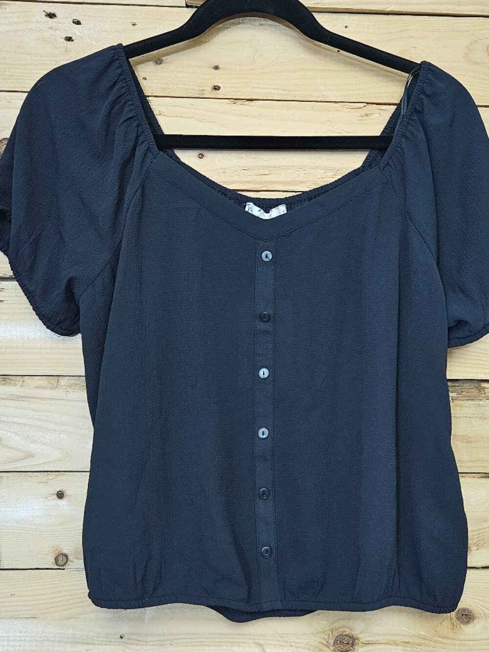 Pink Rose Top Medium Black